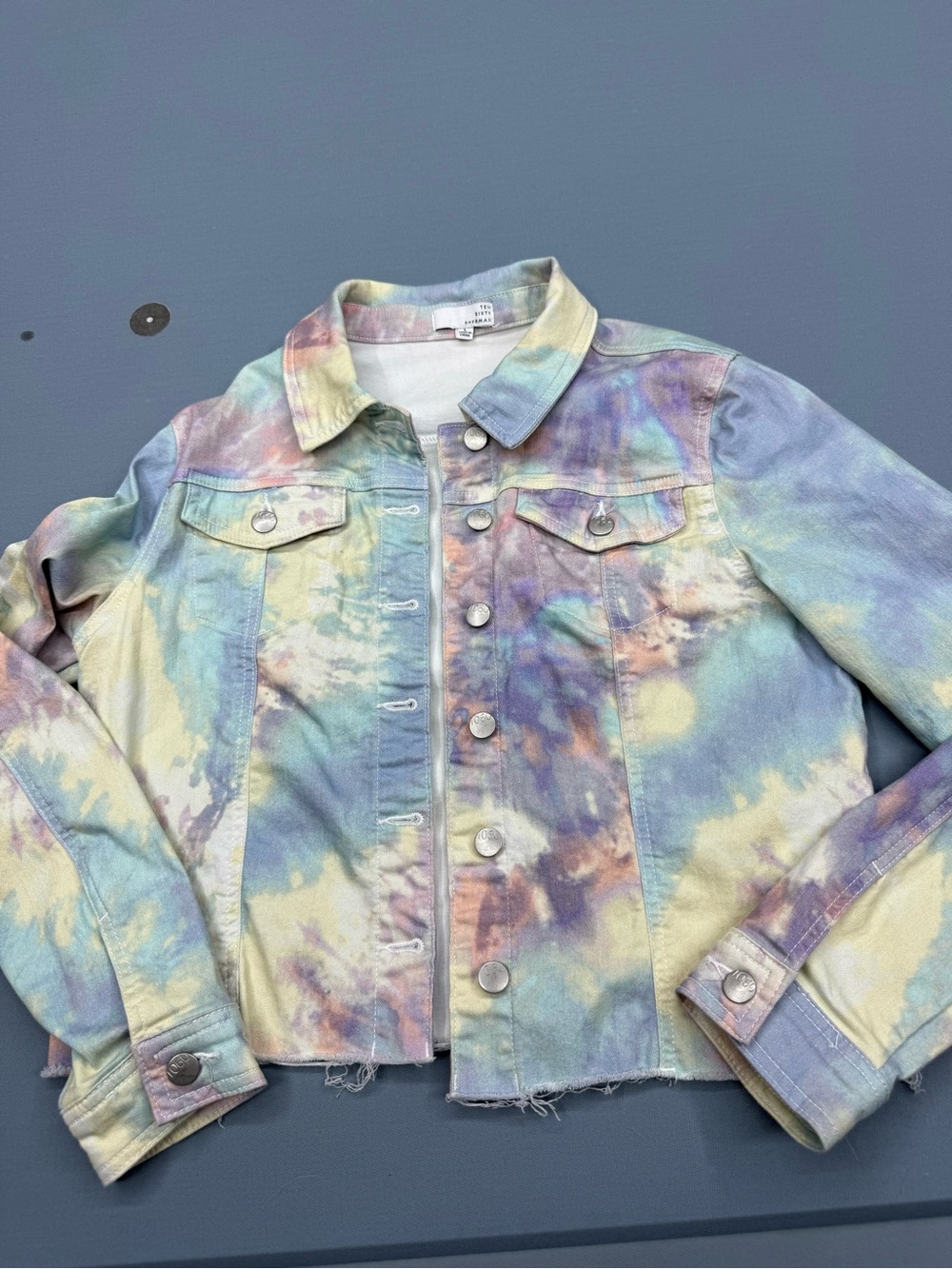 Ten Sixty Sherman Pastel Tie-Dye Denim Jacket - Blue, Purple, Yellow